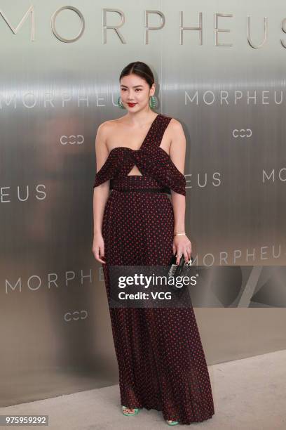 Model Gaile Lok attends the opening ceremony of Morpheus Hotel on June 15, 2018 in Hong Kong, China.