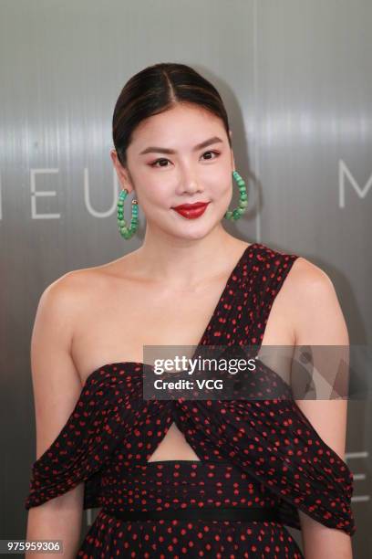 Model Gaile Lok attends the opening ceremony of Morpheus Hotel on June 15, 2018 in Hong Kong, China.