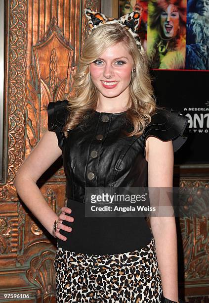 Actress Renna Knightingale attends the opening night of 'CATS' at the Pantages Theatre on March 9, 2010 in Hollywood, California.