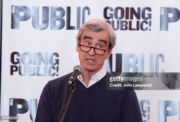 Sam Waterston attends the Public Theater Capital Campaign launch and building renovations groundbreaking ceremony at The Public Theater on March 9,...