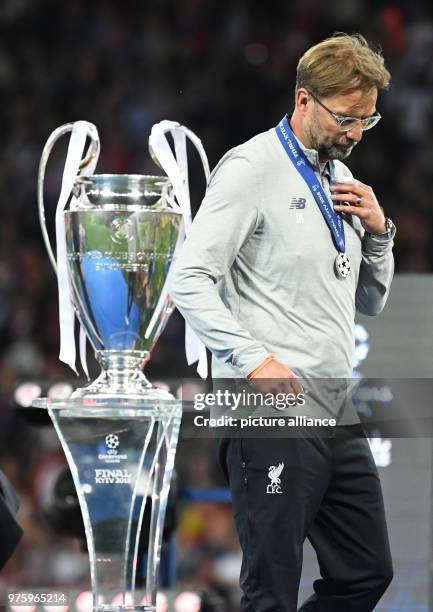 May 2018, Ukraine, Kiev: Soccer, Champions League final, Real Madrid vs FC Liverpool at the Olimpiyskiy National Sports Complex. Liverpool's manager...