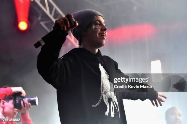 Lil Xan performs at the Pavillion stage during the 2018 Firefly Music Festival on June 15, 2018 in Dover, Delaware.