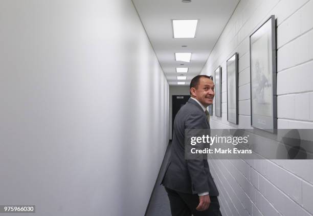 Trainer Chris Waller smiles during Sydney racing at Rosehill Gardens on June 16, 2018 in Sydney, Australia.