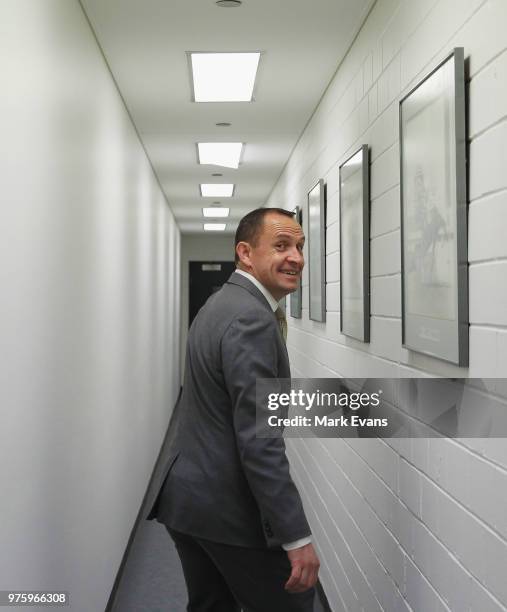 Trainer Chris Waller smiles during Sydney racing at Rosehill Gardens on June 16, 2018 in Sydney, Australia.