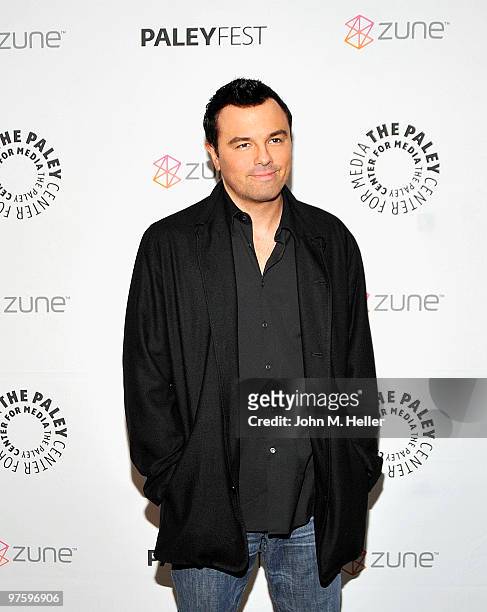 Actor/Writer/Producer Seth McFarlane attends an evening with Seth McFarlane and friends at the 27th annual PaleyFest at the Saban Theatre on March 9,...