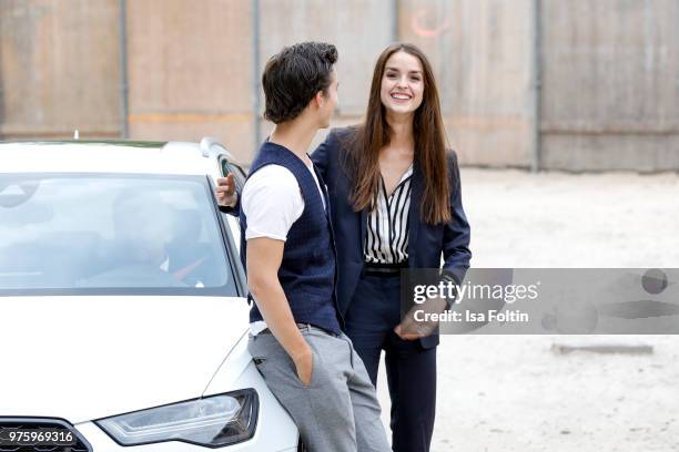 German actress Luise Befort and German actor Tim Oliver Schultz during the nominees announcement of the German Play Award 2018 at...