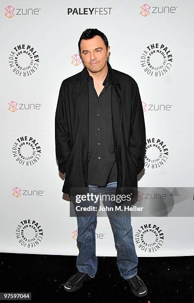 Actor/Writer/Producer Seth McFarlane attends an evening with Seth McFarlane and friends at the 27th annual PaleyFest at the Saban Theatre on March 9,...