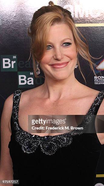 Actress Anna Gunn attends the third season premiere of the television show "Breaking Bad" at the ArcLight Hollywood Cinemas on March 9, 2010 in...