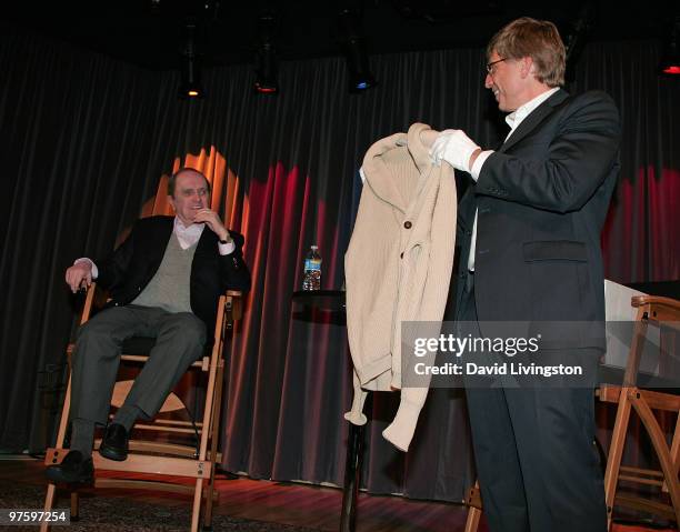 Actor Bob Newhart and GRAMMY Museum executive director Robert Santelli attend An Evening With Bob Newhart at The GRAMMY Museum on March 9, 2010 in...