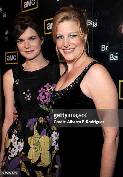 Actress Betsy Brandt and actress Anna Gunn arrive at the premiere of the third season of AMC's Emmy Award winning series "Breaking Bad" at the...