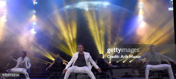 The Backstreet Boys perform at Northwell Health at Jones Beach Theater on June 15, 2018 in Wantagh, New York.