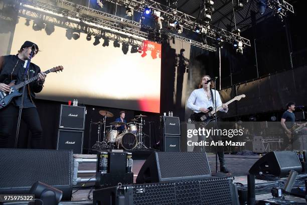 Luke Hemmings, Calum Hood, Michael Clifford, and Ashton Irwin of 5 Seconds of Summer perform at Northwell Health at Jones Beach Theater on June 15,...