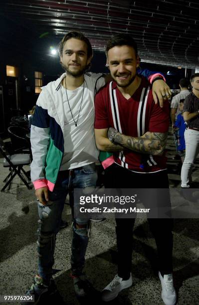 Zedd and Liam Payne poses backstage during 2018 BLI Summer Jam at Northwell Health at Jones Beach Theater on June 15, 2018 in Wantagh, New York.