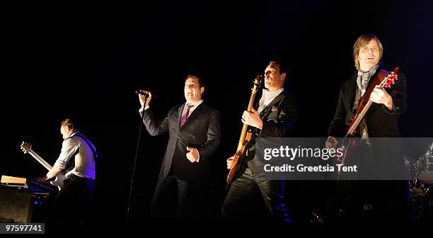 Gary Kemp, Tony Hadley, Martin Kemp and Steve Norman of Spandau Ballet perform live at Heineken Music Hall on March 9, 2010 in Amsterdam, Netherlands.