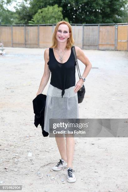 German actress Andrea Sawatzki during the nominees announcement of the German Play Award 2018 at Kornversuchsspeicher on June 15, 2018 in Berlin,...