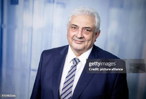 May 2018, Germany, Berlin: Sergey Nechayev, Russian ambassador in Berlin, speaks with a journalist of the German press agency 'Deutsche...