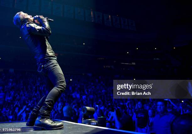 Singer Arnel Pineda of the band Journey is seen at Prudential Center on June 15, 2018 in Newark, New Jersey.