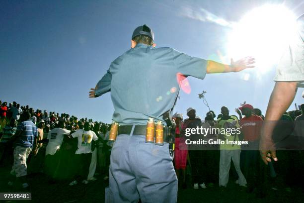 Residents from Oukasie outside Brits, protest over poor service delivery in the area on March 9, 2010 in Pretoria, South Africa. With only 93 days to...