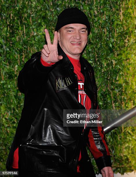 Director Quentin Tarantino arrives at the 2010 Vanity Fair Oscar Party hosted by Graydon Carter held at Sunset Tower on March 7, 2010 in West...