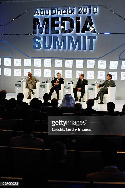 Jon Fort, senior writer for Fortune, Dr. Suk-Chae Lee, Chairman of KT Corporation, Dirk Meyer, President and CEO of AMD and Jonney Shih, Chairman of...