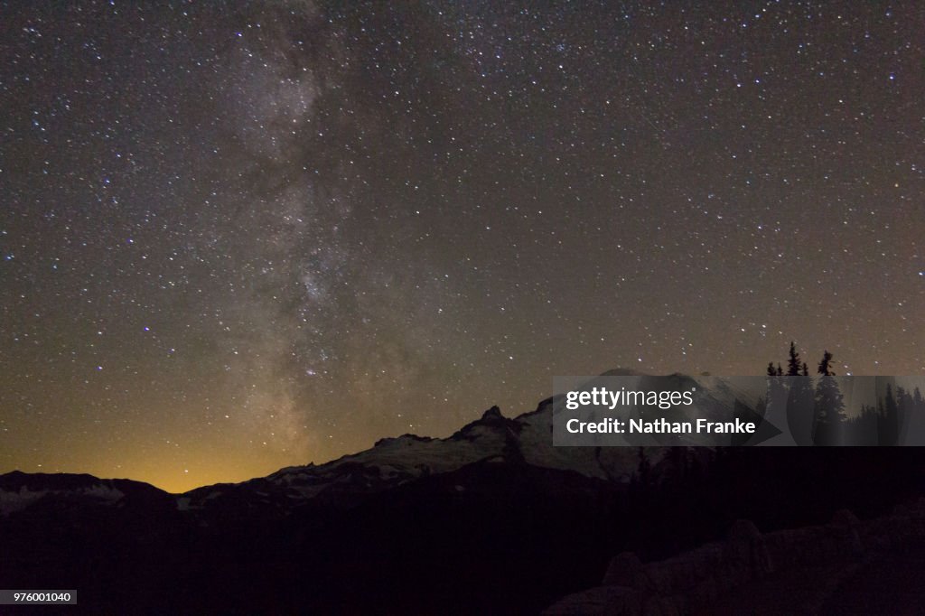 Milky Way over Mt Rainier