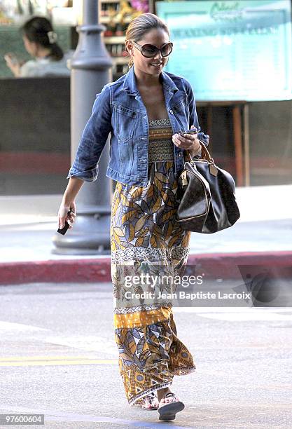 Vanessa Minnillo is seen in West Hollywood at on March 9, 2010 in Los Angeles, California.