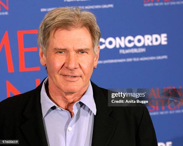 Actor Harrison Ford poses for the press during a photocall for his latest movie 'Extraordinary Measures' on March 2, 2010 in Berlin, Germany.