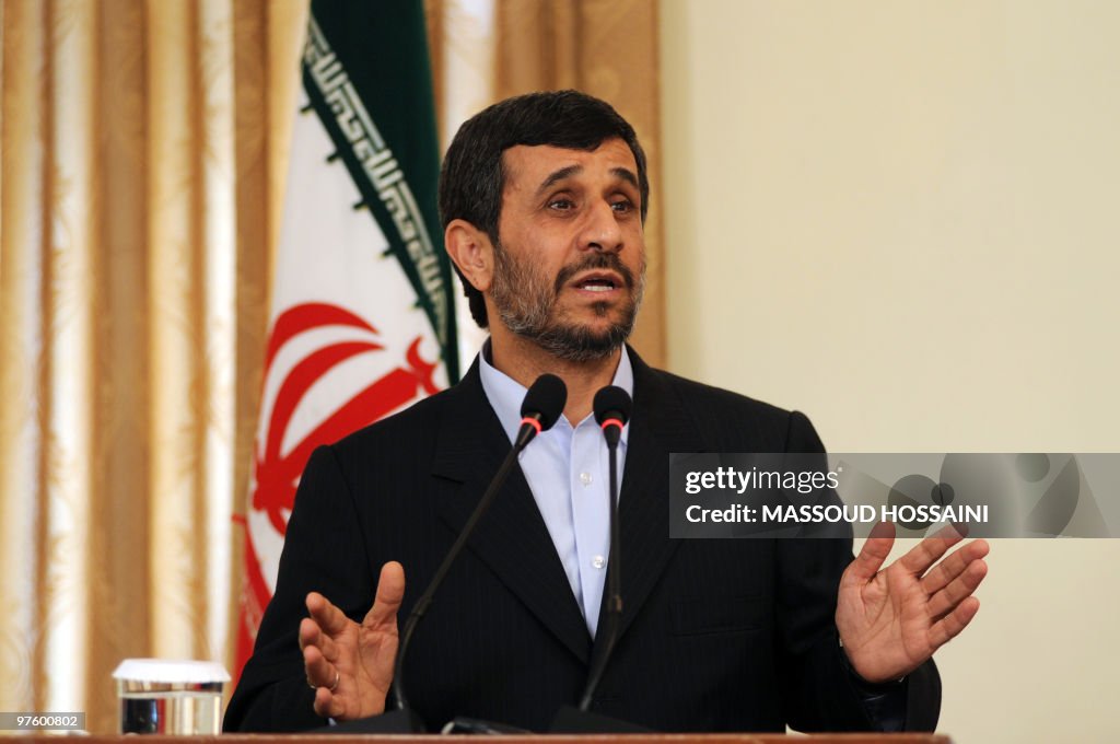 Visiting Iranian President Mahmoud Ahmad