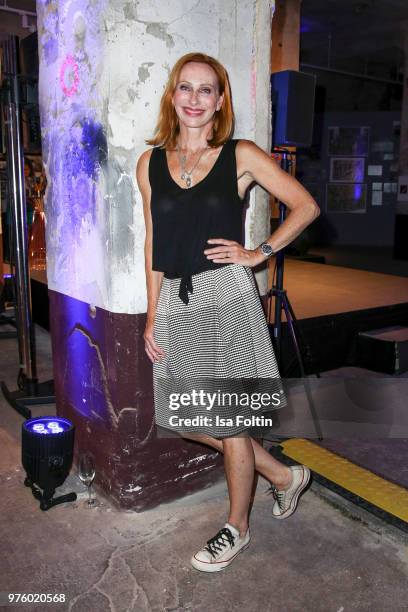 German actress Andrea Sawatzki during the nominees announcement of the German Play Award 2018 at Kornversuchsspeicher on June 15, 2018 in Berlin,...