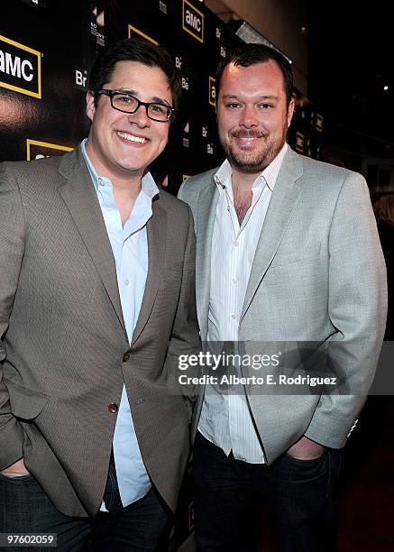 Actor Rich Sommer and actor Michael Gladis arrive at the premiere of the third season of AMC's Emmy Award winning series "Breaking Bad" at the...