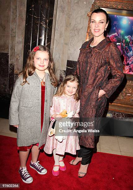 Actress Debi Mazar and her daughters attend the opening night of 'CATS' at the Pantages Theatre on March 9, 2010 in Hollywood, California.