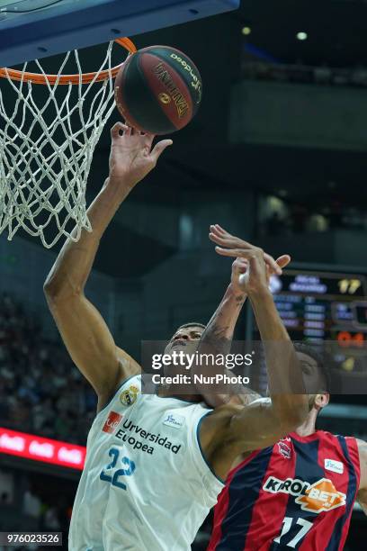Of Real Madrid during the second game of the finals of the ACB League, game between Real Madrid and Kirolbet Baskonia at Wizink Center on June 15,...