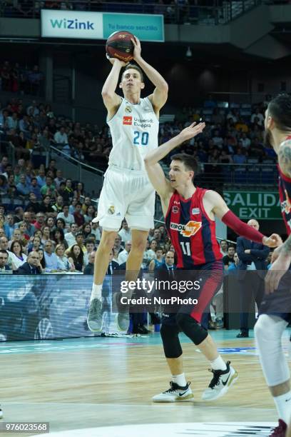 Of Real Madrid during the second game of the finals of the ACB League, game between Real Madrid and Kirolbet Baskonia at Wizink Center on June 15,...