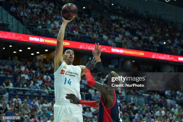 Of Real Madrid during the second game of the finals of the ACB League, game between Real Madrid and Kirolbet Baskonia at Wizink Center on June 15,...