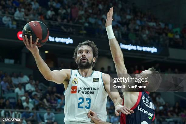 Of Real Madrid during the second game of the finals of the ACB League, game between Real Madrid and Kirolbet Baskonia at Wizink Center on June 15,...