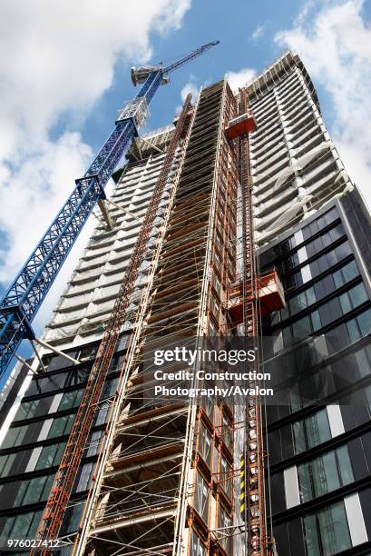 Architect Kohn Pedersen Fox's Heron Tower under construction, City of London, UK.