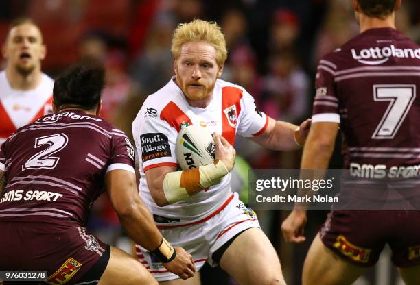 James Graham of the Dragons in action during the round 15 NRL match between the St George Illawarra Dragons and the Manly Sea Eagles at WIN Stadium...