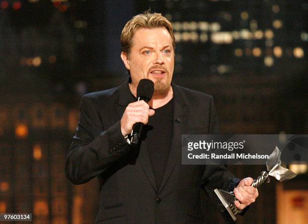 Host Eddie Izzard speaks onstage during the 25th Film Independent Spirit Awards held at Nokia Theatre L.A. Live on March 5, 2010 in Los Angeles,...