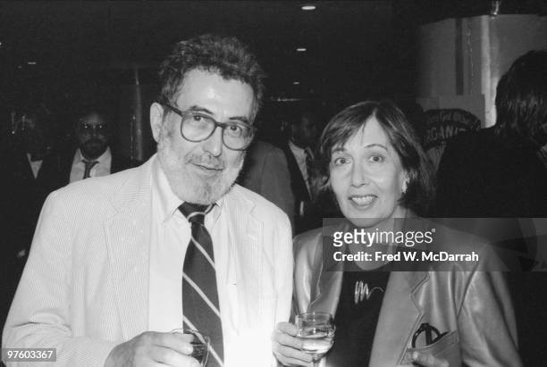 American journalist and music critic Nat Hentoff and his wife, author Margot Hentoff, attend a Roseland Ballroom benefit for striking Californian...