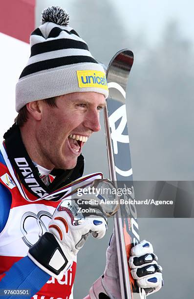 Werner Heel of Italy takes 3rd place in the overall World Cup Downhill for the overall World Cup Downhill during the Audi FIS Alpine Ski World Cup...