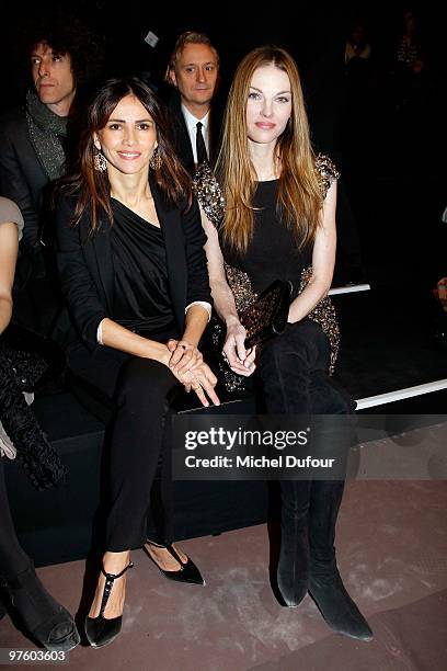 Goya Toledo and Paulina Nemcova attend the Elie Saab Ready to Wear show as part of the Paris Womenswear Fashion Week Fall/Winter 2011 at Espace...