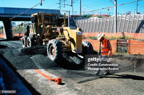 Corridor widening work on the Brisbane to Ipswich rail line at Barra by the Trackstar Allliance, Queensland, Australia.