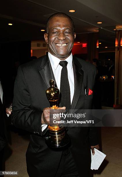 Jounalist Baz Bamigboye attends the 2010 Vanity Fair Oscar Party hosted by Graydon Carter at the Sunset Tower Hotel on March 7, 2010 in West...