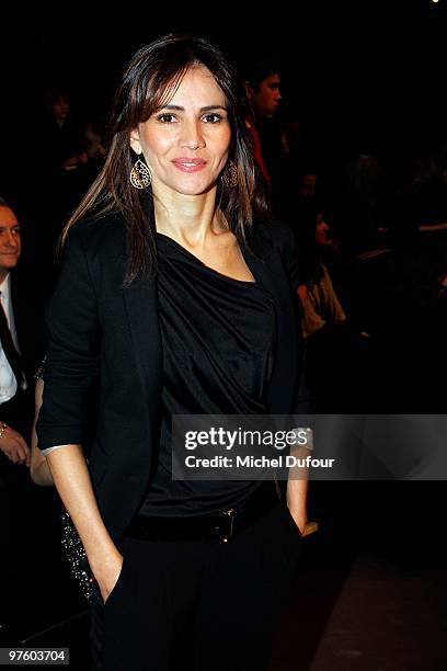 Goya Toledo attends the Elie Saab Ready to Wear show as part of the Paris Womenswear Fashion Week Fall/Winter 2011 at Espace Ephemere Tuileries on...