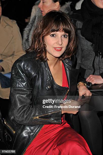 Elodie Navarre attends the Elie Saab Ready to Wear show as part of the Paris Womenswear Fashion Week Fall/Winter 2011 at Espace Ephemere Tuileries on...