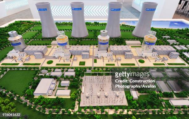 Model of a new nuclear power station, Beijing International Noclear Power Exhibition, China.