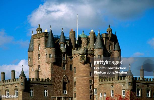 Glamis Castle turrets, Forfar, Angus, Scotland.