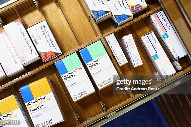 Pharmaceuticals are pictured on March 10, 2010 in Berlin, Germany. German Health Minister Philipp Roesler announced plans to reform the branded...