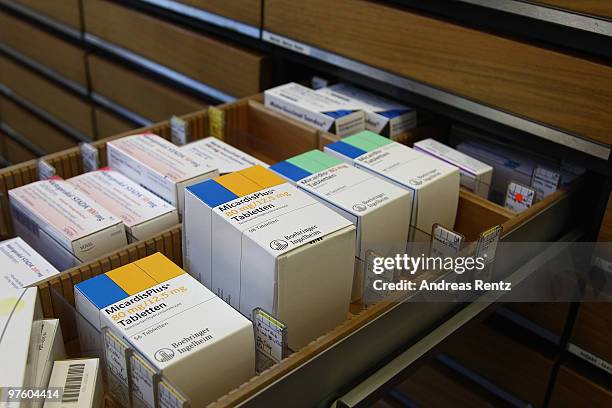 Pharmaceuticals are pictured on March 10, 2010 in Berlin, Germany. German Health Minister Philipp Roesler announced plans to reform the branded...