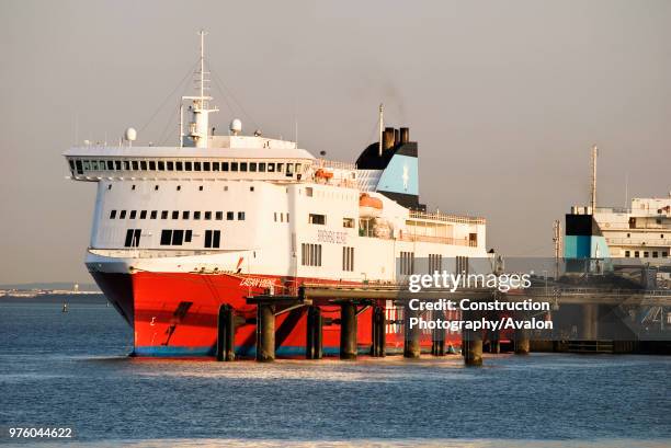 Lagan Viking ferry ship at Birkenhead, Merseyside, UK.